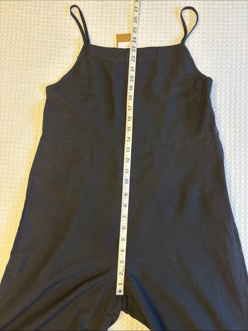 NEW! Rhythm. 12L Black Wide-Leg Linen Spaghetti-Strap Classic Jumpsuit Overalls - Picture 14 of 17